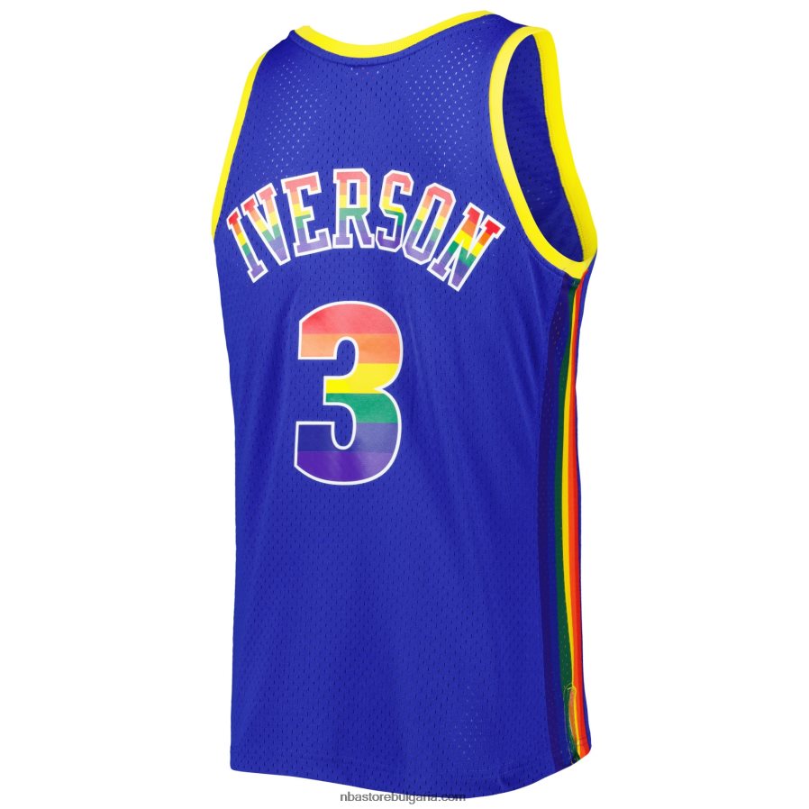 NBA JZ8F027752 denver nuggets allen iverson royal hardwood classics reload 3.0 swingman фланелка