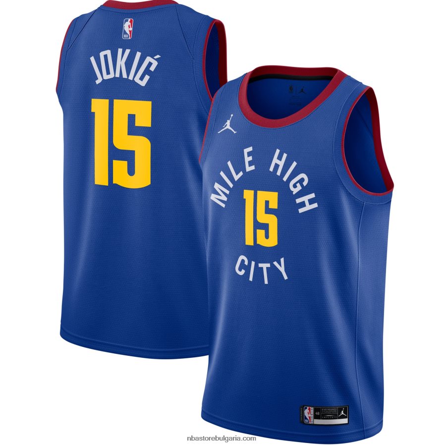 NBA JZ8F027776 denver nuggets nikola jokic jordan brand blue swingman фланелка