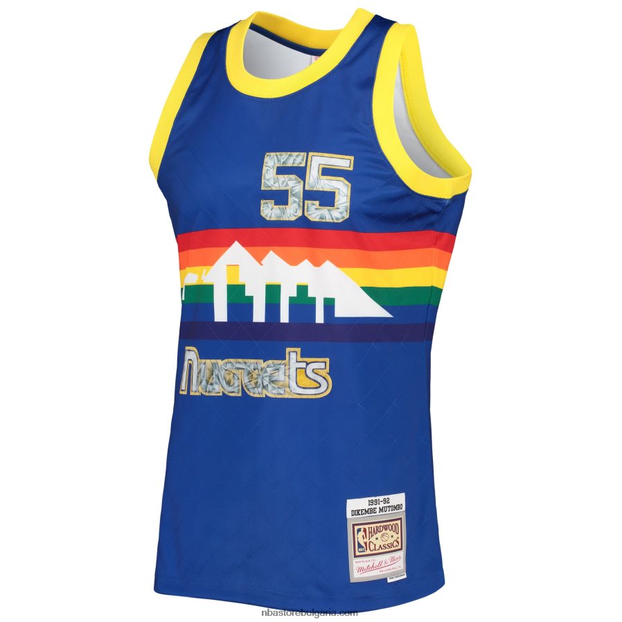 NBA JZ8F028480 denver nuggets dikembe mutombo royal hardwood classics 75th юбилей диамантена фланелка swingman
