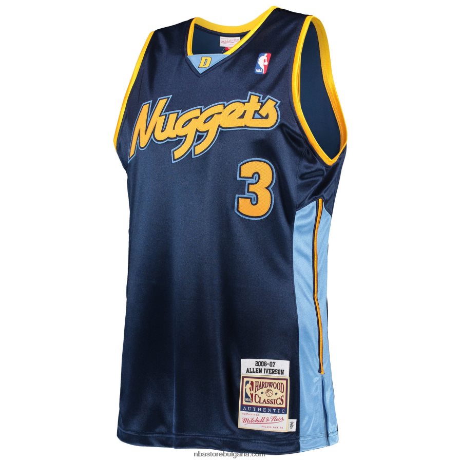 NBA JZ8F028604 denver nuggets allen iverson mitchell & ness navy hardwood classics автентична фланелка 2006