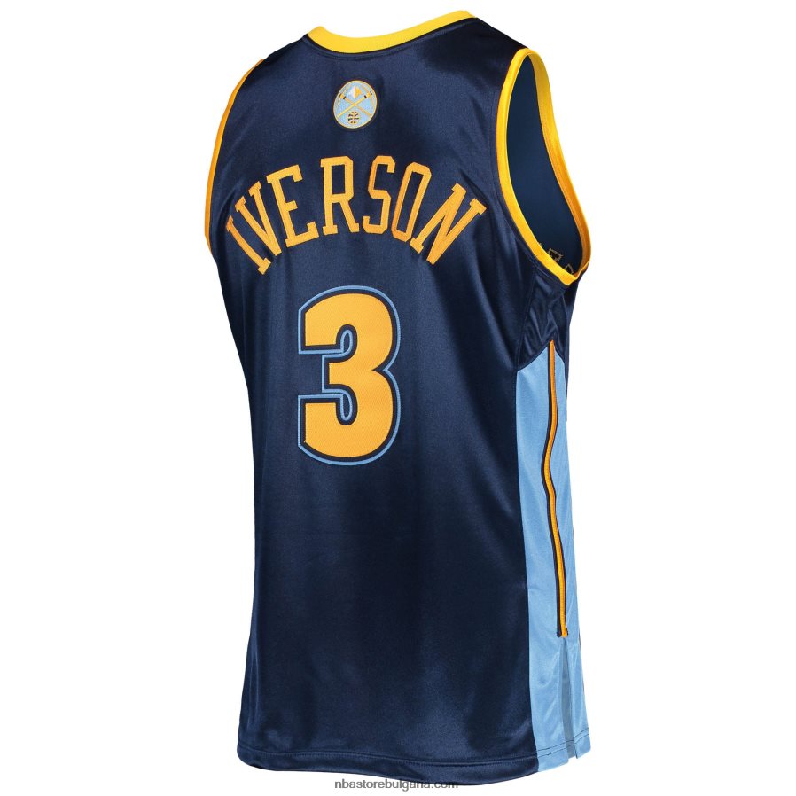 NBA JZ8F028604 denver nuggets allen iverson mitchell & ness navy hardwood classics автентична фланелка 2006