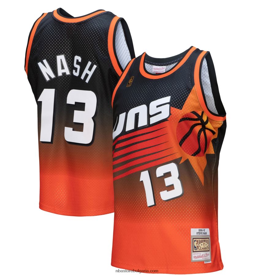NBA JZ8F021027 phoenix suns steve nash orange/black hardwood classics fadeaway swingman фланелка