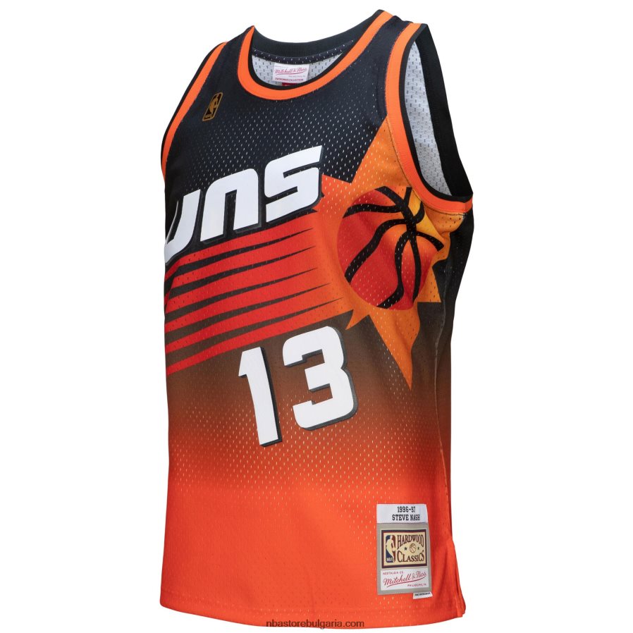 NBA JZ8F021027 phoenix suns steve nash orange/black hardwood classics fadeaway swingman фланелка