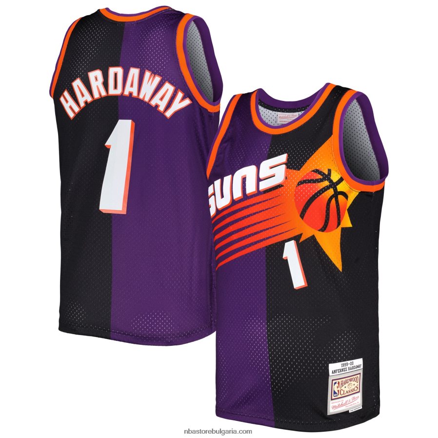 NBA JZ8F021514 phoenix suns penny hardaway mitchell & ness purple/black hardwood classics split swingman фланелка