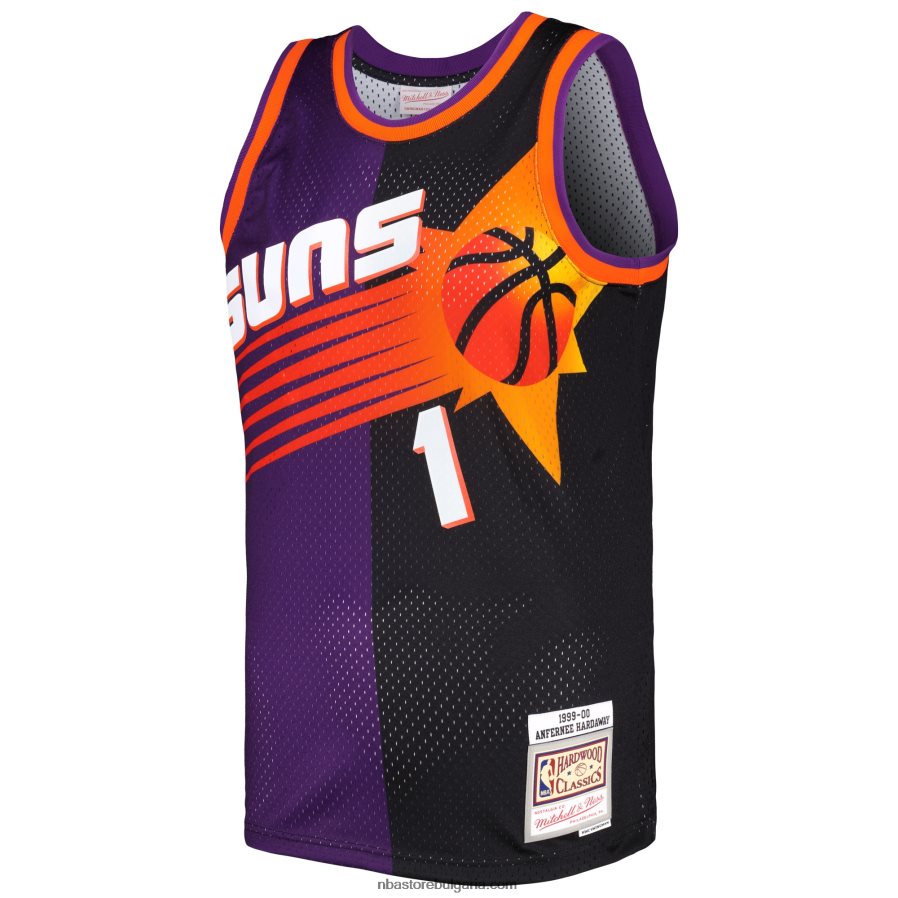 NBA JZ8F021514 phoenix suns penny hardaway mitchell & ness purple/black hardwood classics split swingman фланелка