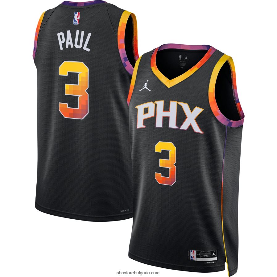 NBA JZ8F021806 phoenix suns chris paul jordan black swingman фланелка