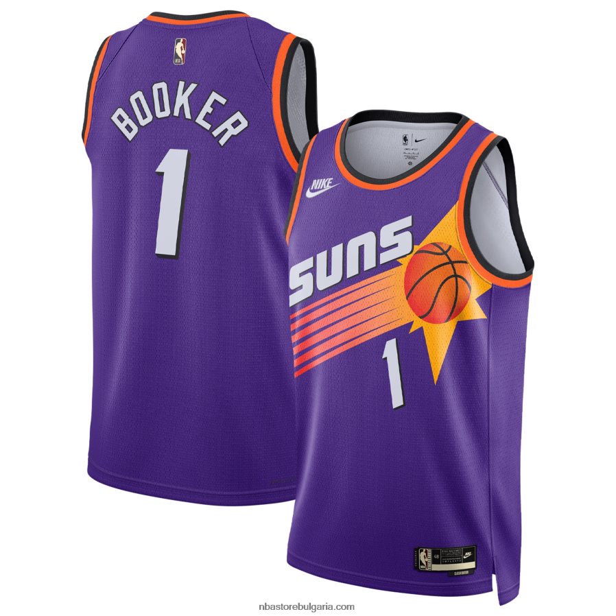 NBA JZ8F0219 phoenix suns devin booker nike purple swingman фланелка