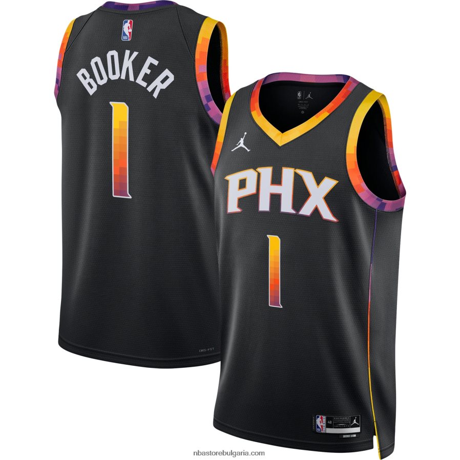 NBA JZ8F0232 Phoenix Suns Devin Buker Jordan марка черна суингмен фланелка