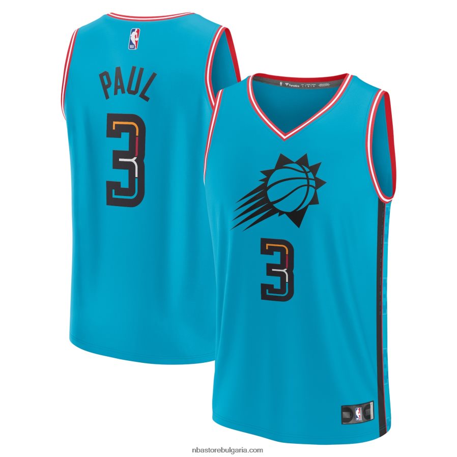 NBA JZ8F023757 phoenix suns chris paul тюркоаз файстбрейк фланелка