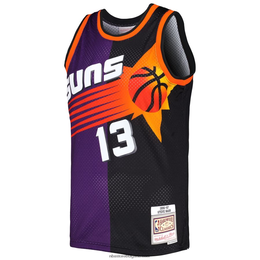 NBA JZ8F02476 phoenix suns steve nash mitchell & ness purple/black hardwood classics split swingman фланелка