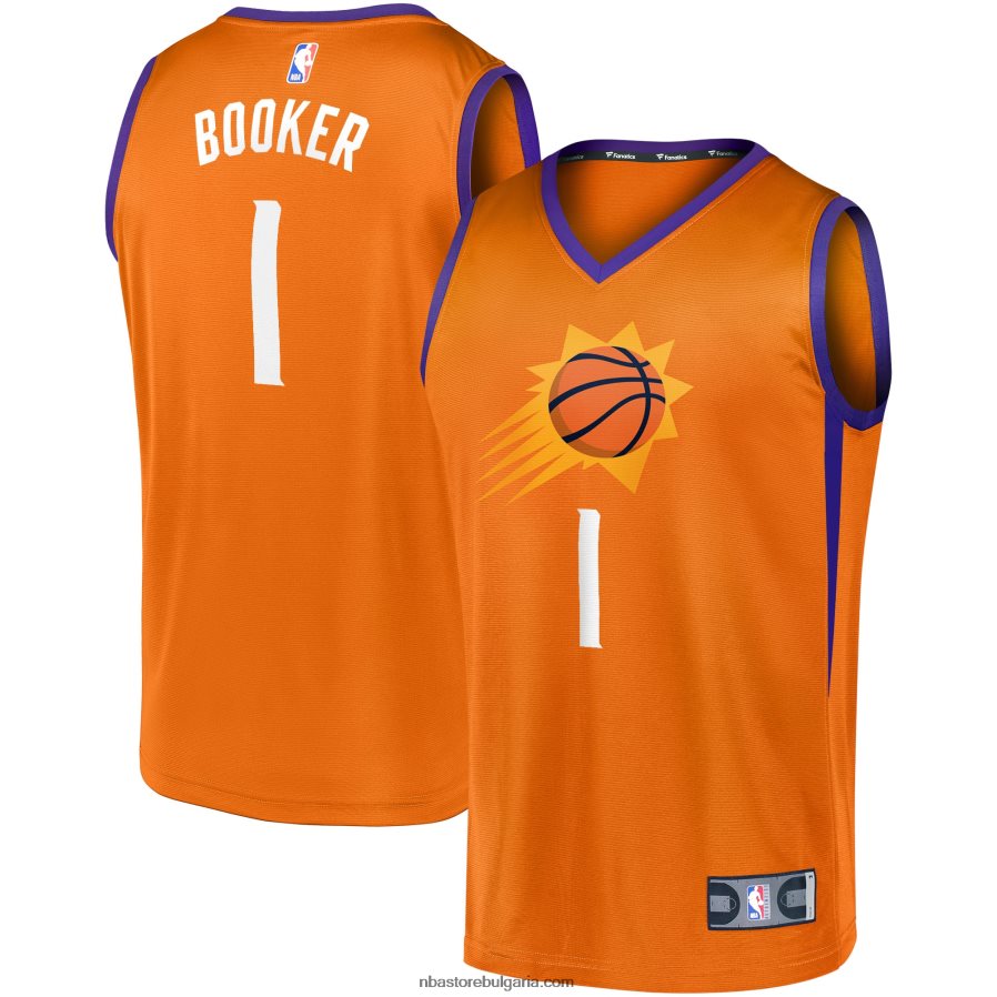 NBA JZ8F024840 phoenix suns devin booker orange fast break team replica фланелка