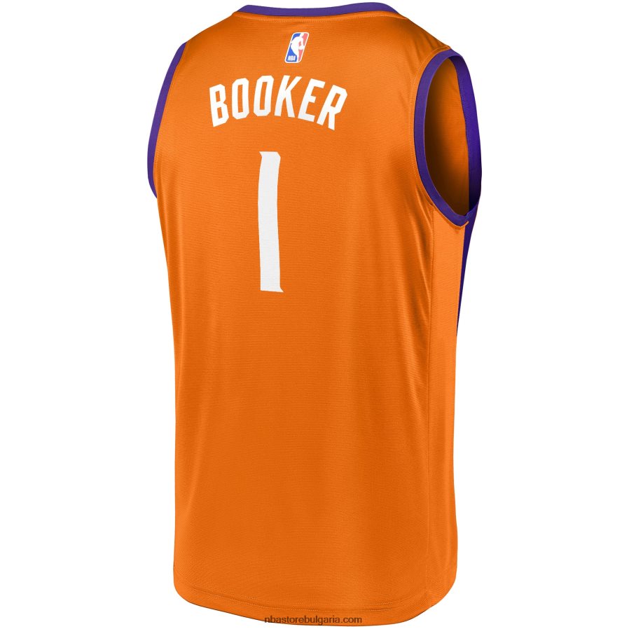NBA JZ8F024840 phoenix suns devin booker orange fast break team replica фланелка