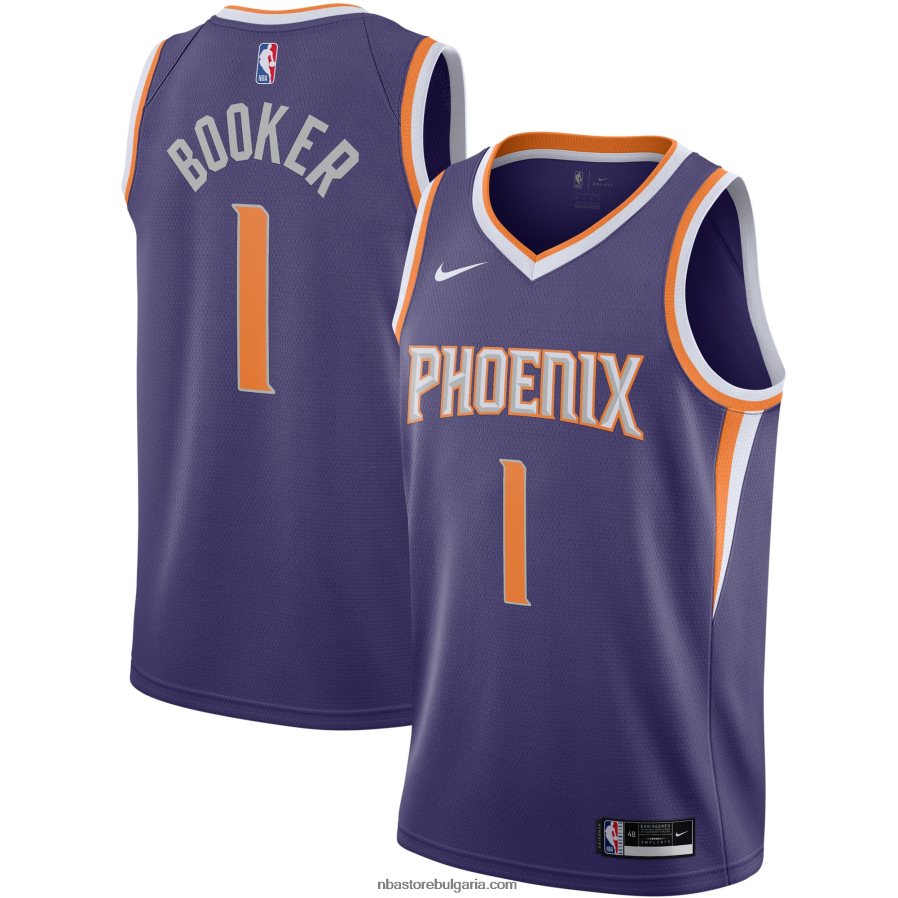 NBA JZ8F02496 phoenix suns devin booker nike purple swingman фланелка