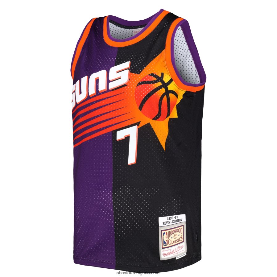 NBA JZ8F025454 phoenix suns kevin johnson mitchell & ness purple/black hardwood classics split swingman фланелка