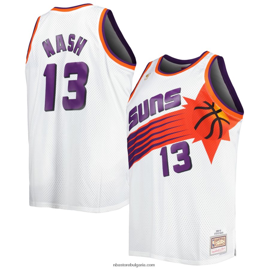 NBA JZ8F025516 phoenix suns steve nash mitchell & ness white big & tall hardwood classics swingman фланелка