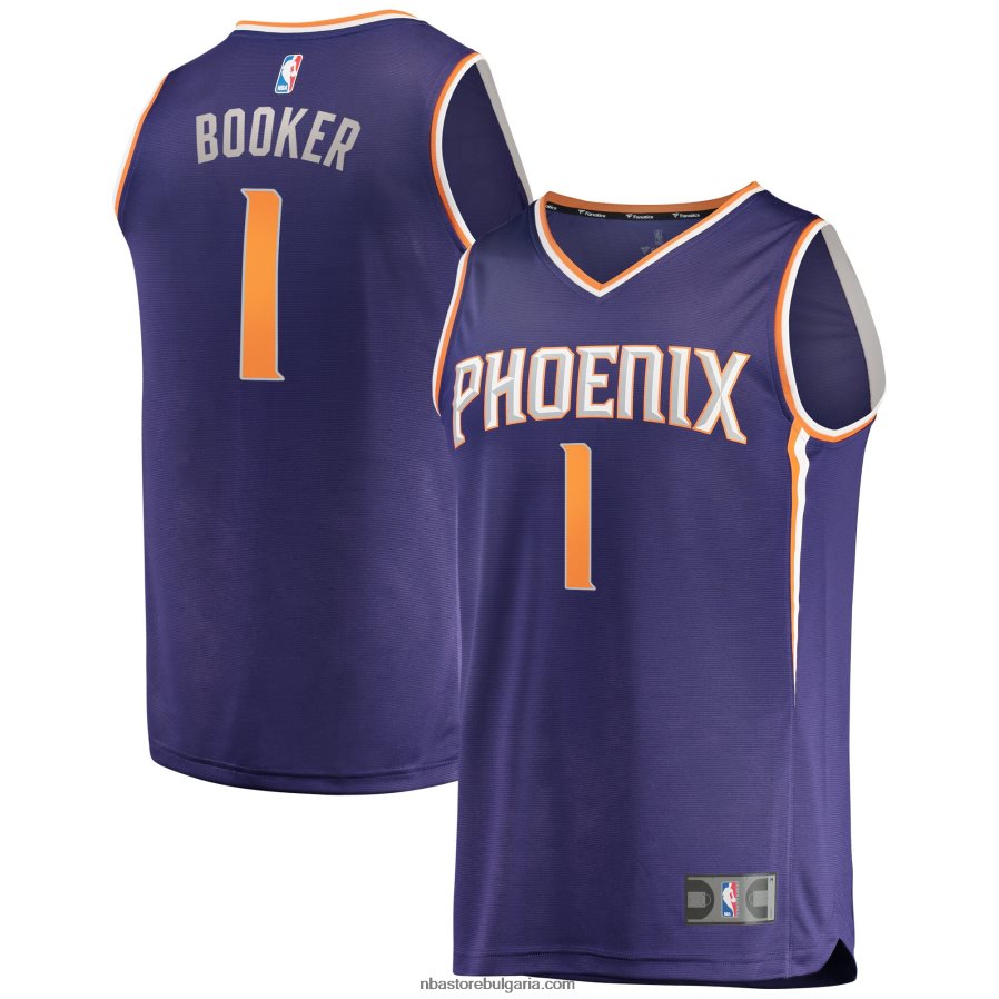 NBA JZ8F02704 phoenix suns devin booker purple fast break replica фланелка на играч