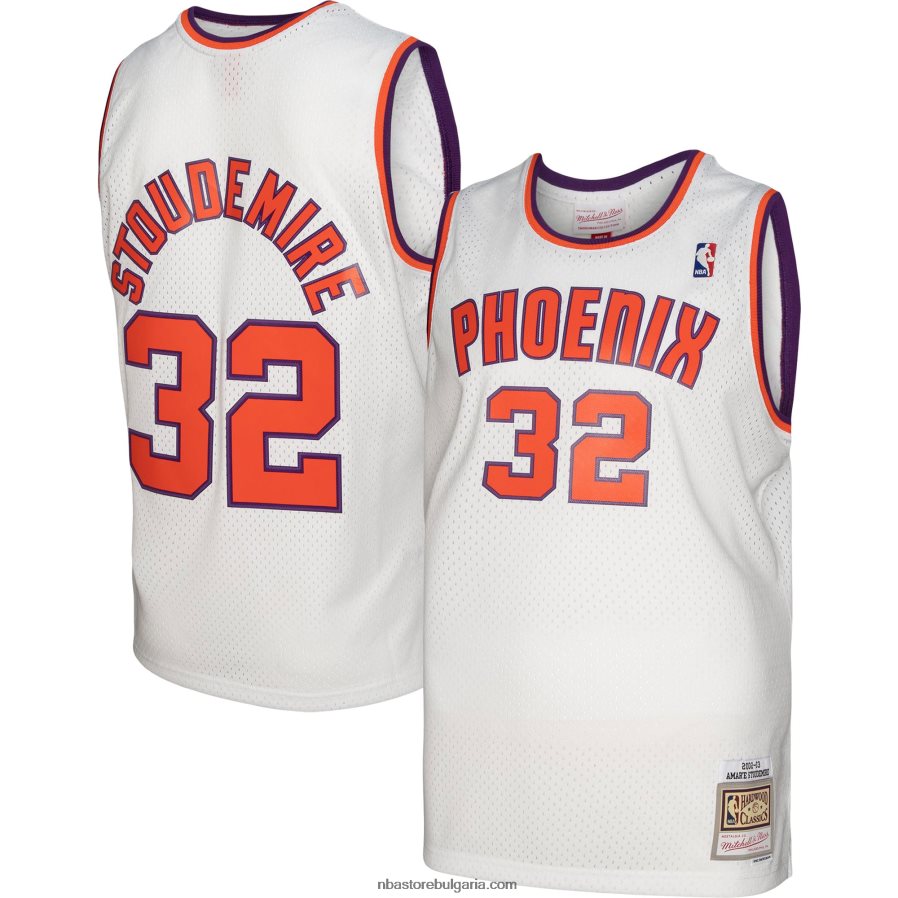 NBA JZ8F027282 phoenix suns amar'e stoudemire mitchell & ness white hardwood classics swingman фланелка