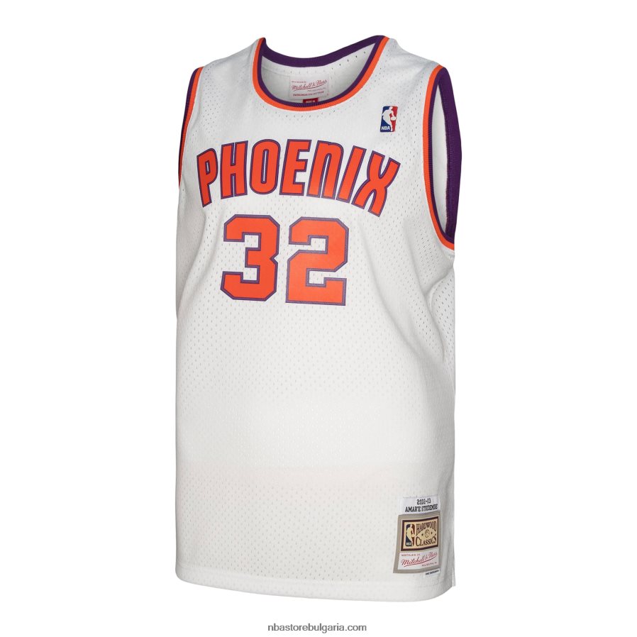 NBA JZ8F027282 phoenix suns amar\'e stoudemire mitchell & ness white hardwood classics swingman фланелка