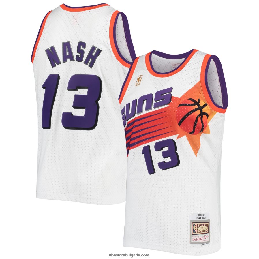 NBA JZ8F027758 phoenix suns steve nash mitchell & ness white 1996-authentic hardwood classics swingman фланелка