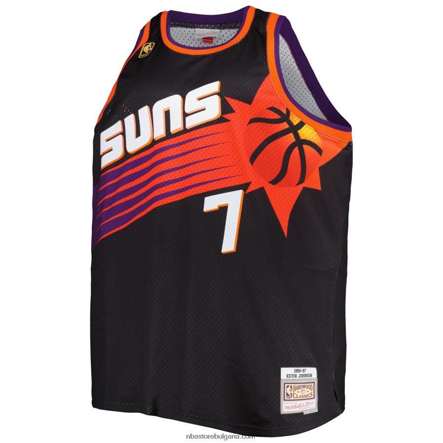 NBA JZ8F027835 phoenix suns kevin johnson mitchell & ness black big & tall hardwood classics swingman фланелка