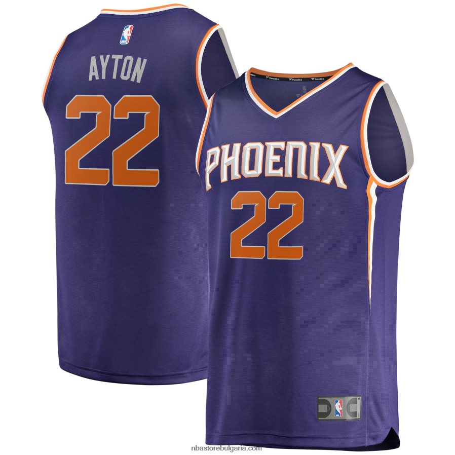 NBA JZ8F028429 phoenix suns deandre ayton purple fast break реплика на фланелка