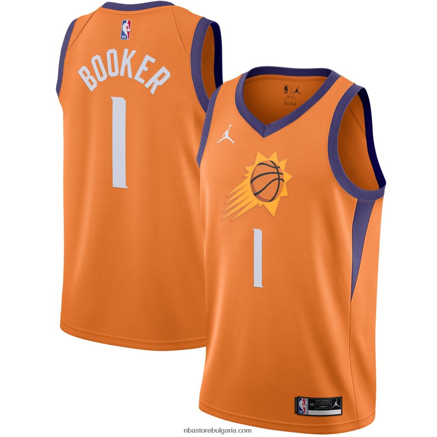 NBA JZ8F02955 phoenix suns devin booker jordan orange swingman фланелка
