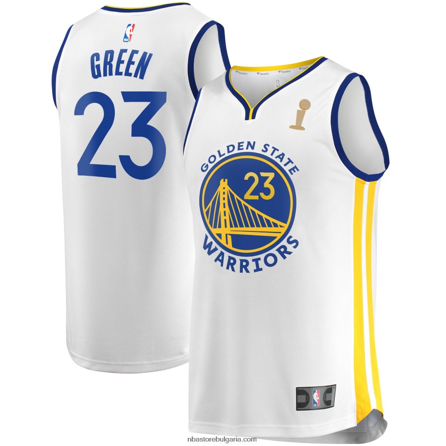 NBA JZ8F021383 Голдън Стейт Уориърс Дреймънд Грийн Уайт финали шампиони бързо прекъсване реплика фланелка на играч