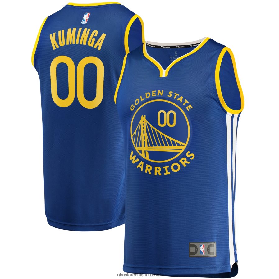 NBA JZ8F022505 golden state warriors jonathan kuminga royal fast break реплика на фланелка