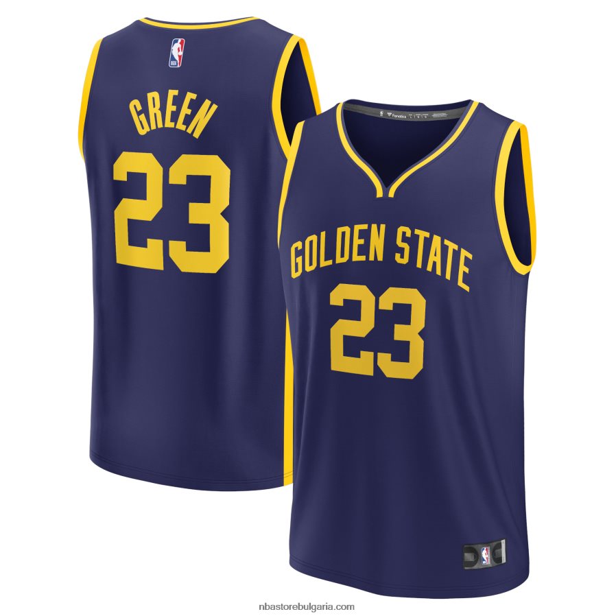 NBA JZ8F024546 golden state warriors draymond green navy fast break реплика на фланелка на играч