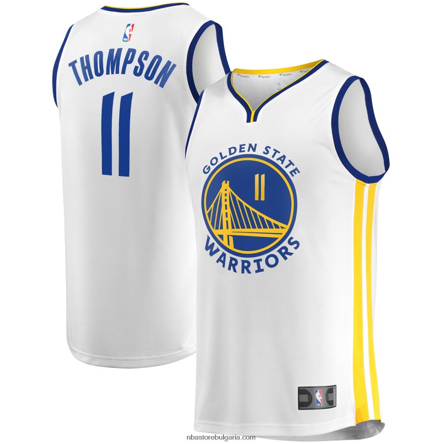 NBA JZ8F02523 голдън стейт уориърс клей томпсън бяла фланелка за бърз брейк реплика на играч