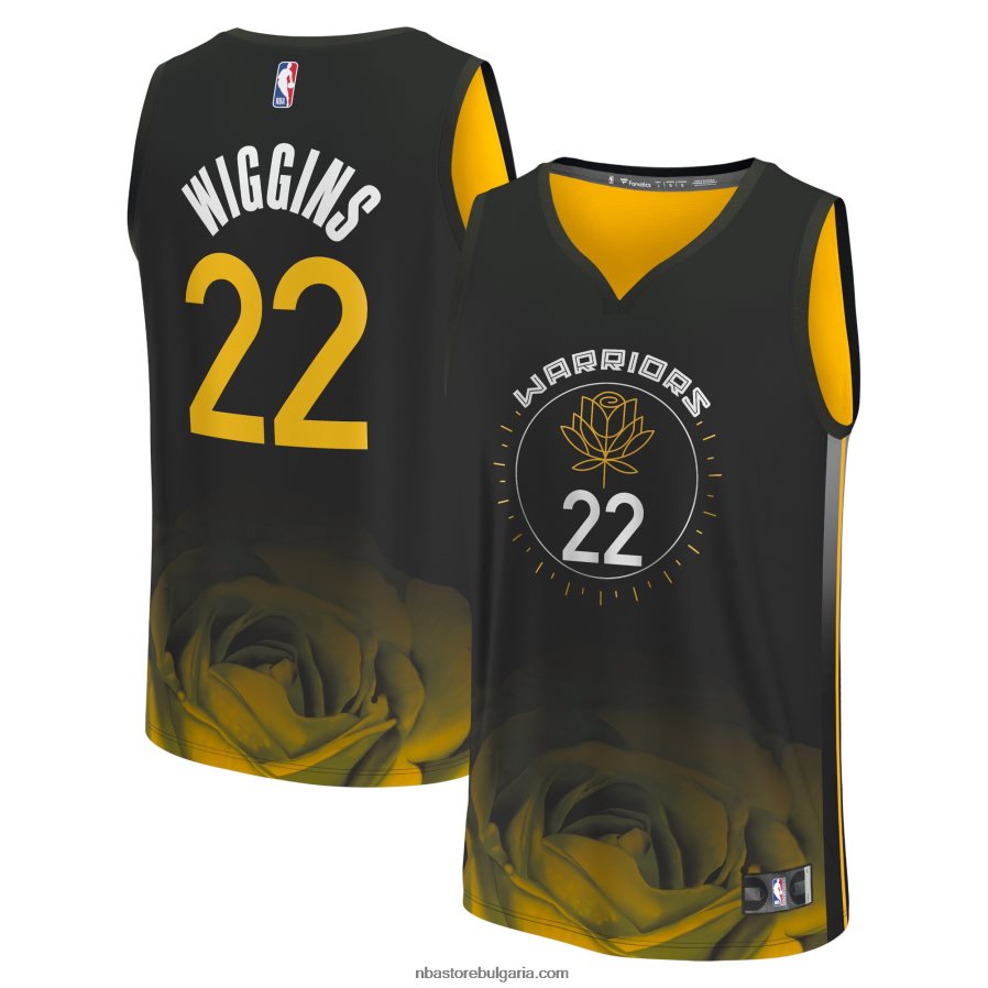 NBA JZ8F025234 голдън стейт уориърс андрю уигинс черна фланелка за бърз пробив