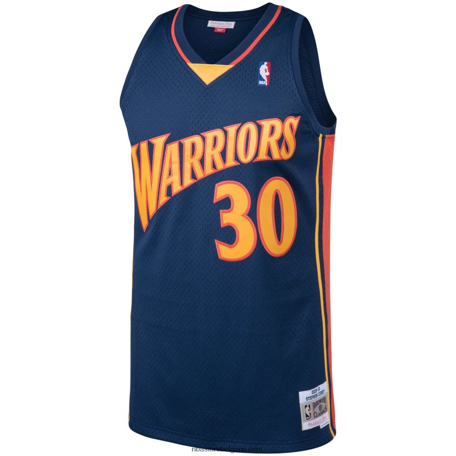NBA JZ8F025969 golden state warriors stephen curry mitchell & ness navy big & tall hardwood classics dress