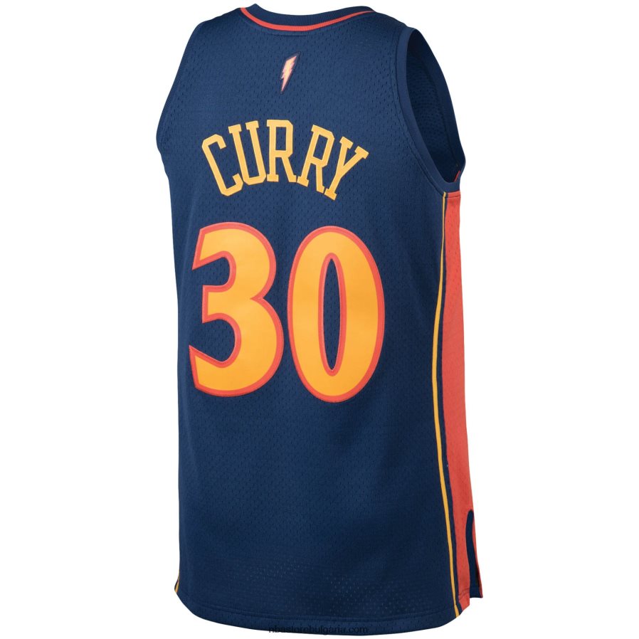 NBA JZ8F025969 golden state warriors stephen curry mitchell & ness navy big & tall hardwood classics dress