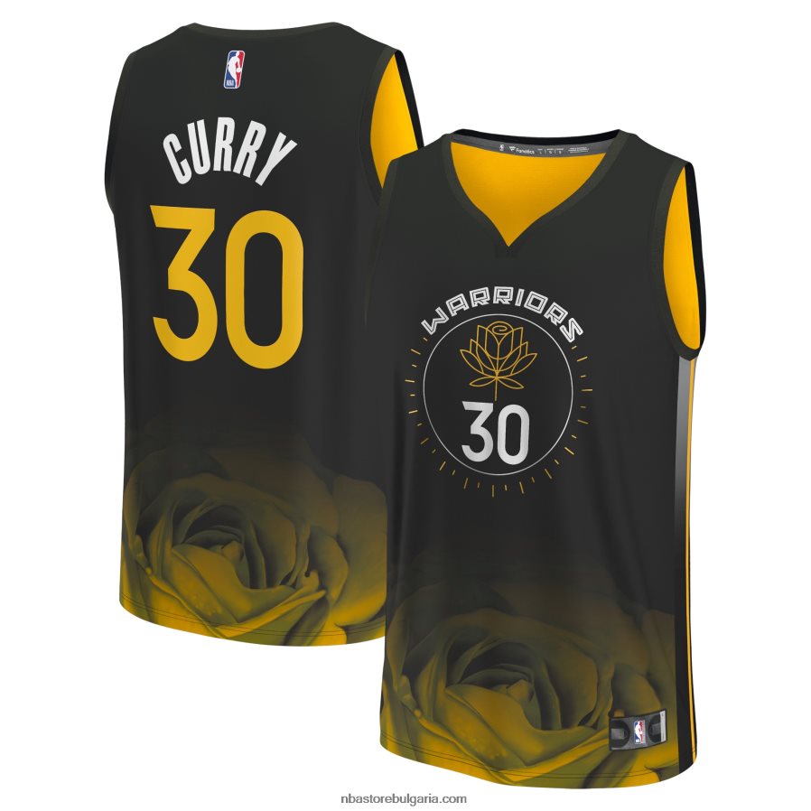 NBA JZ8F026 голдън стейт уориърс стефън къри черен файстбрейк фланелка