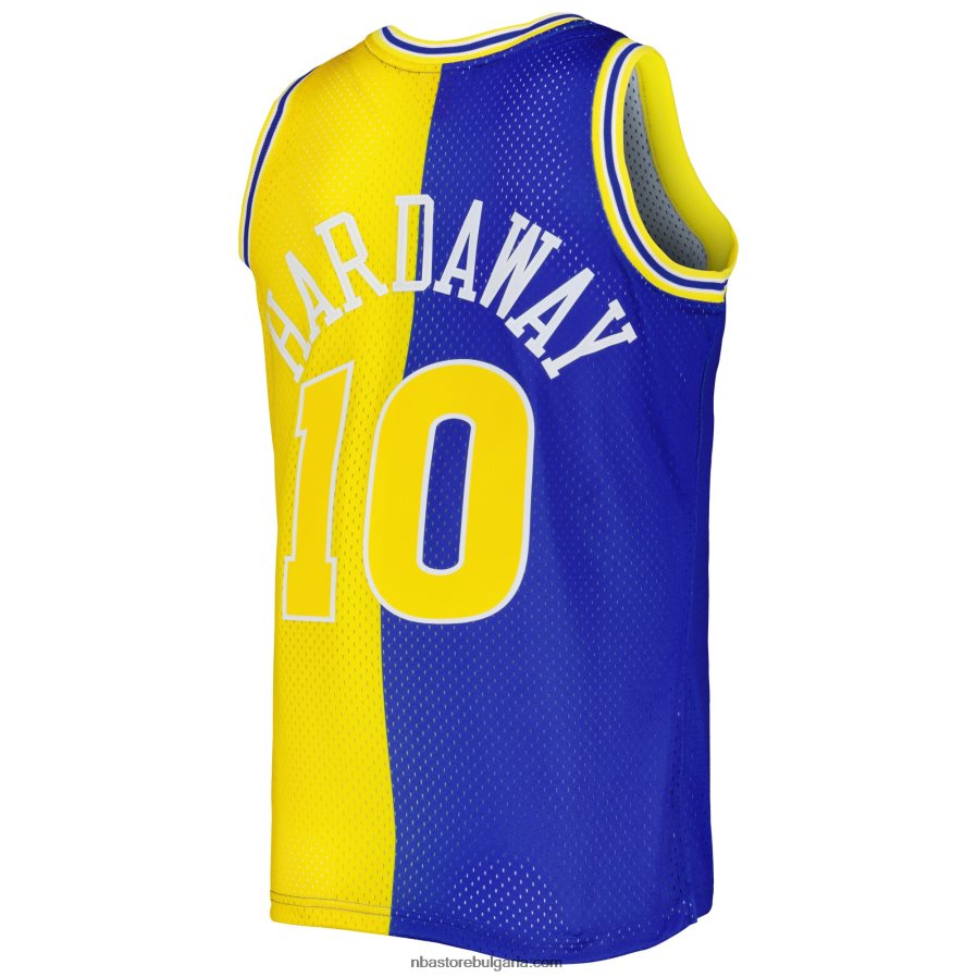 NBA JZ8F026783 golden state warriors tim hardaway royal/gold hardwood classics 1990-91 split swingman фланелка