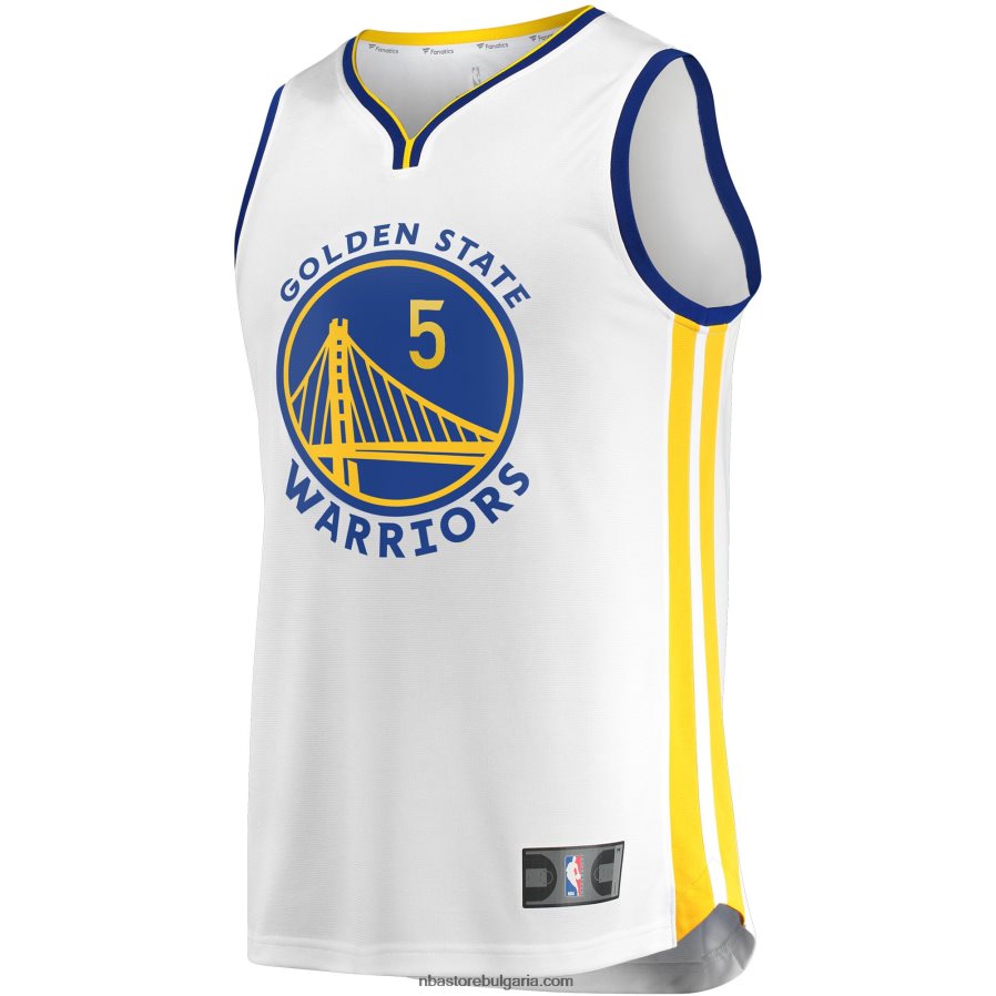 NBA JZ8F02738 golden state warriors kevon looney white fast break player replica фланелка