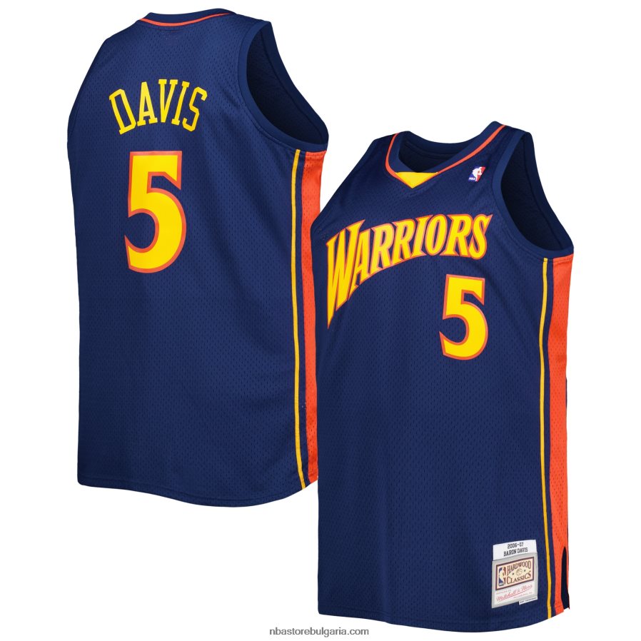 NBA JZ8F027811 голдън стейт уориърс барон дейвис военноморска фланелка от голяма и висока твърда дървесина сингмен