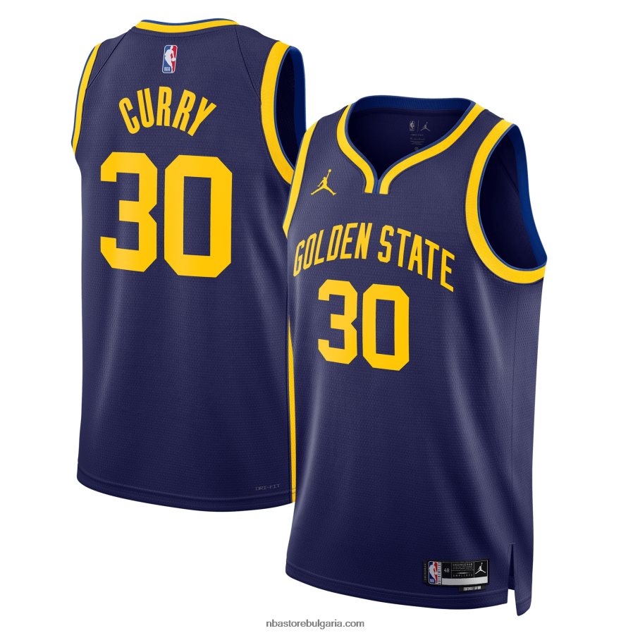 NBA JZ8F0281 Голдън Стейт Уориърс Стивън Къри Джърдън марка флотско суингмен фланелка
