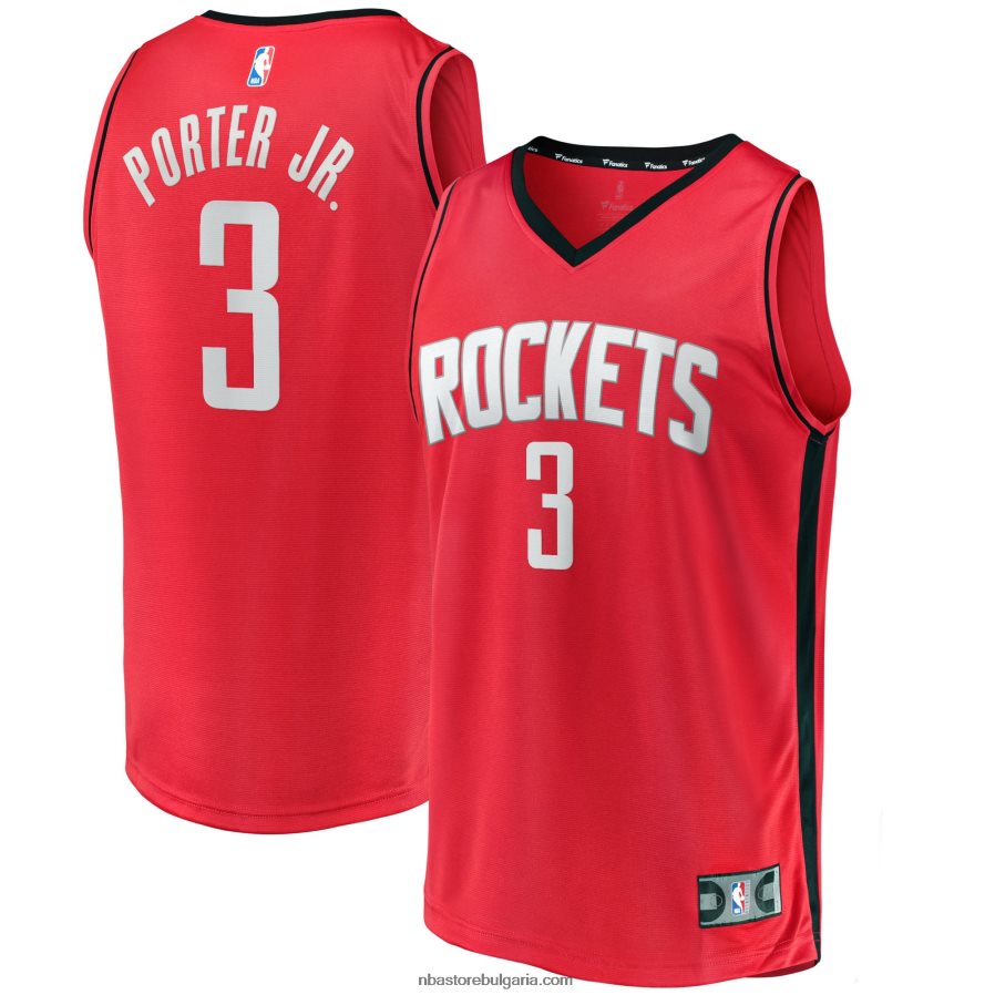 NBA JZ8F021270 хюстън рокетс кевин портър младши червена фланелка за бързо прекъсване