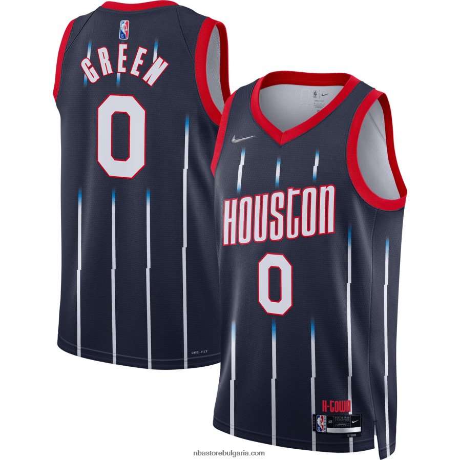 NBA JZ8F027549 Хюстън Рокетс Jalen Green Nike Navy Swingman Джърси