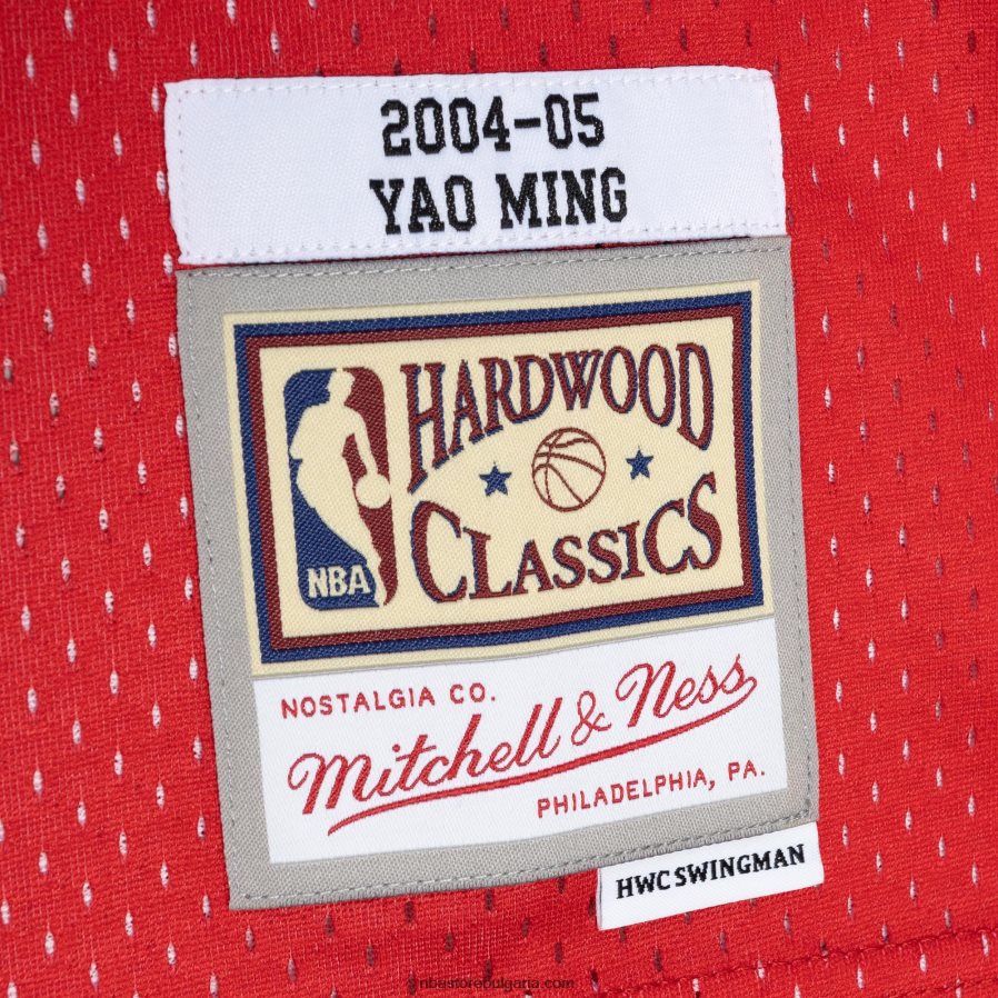 NBA JZ8F027804 houston rockets yao ming mitchell & ness navy/red hardwood classics сплит swingman трико