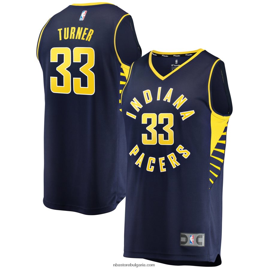 NBA JZ8F022006 Индиана Пейсърс Майлс Търнър флот реплика фланелка за бързо прекъсване