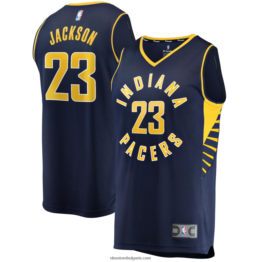 NBA JZ8F028106 Индиана Пейсърс, Isaiah Jackson, флотска реплика на фланелка за бързо прекъсване