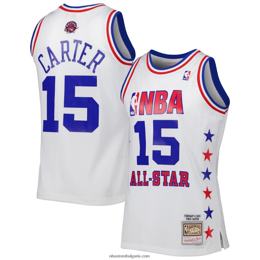 NBA JZ8F021274 Източна конференция Винс Картър Мичъл и Нес Уайт 2003 All Star Game Swingman Джърси