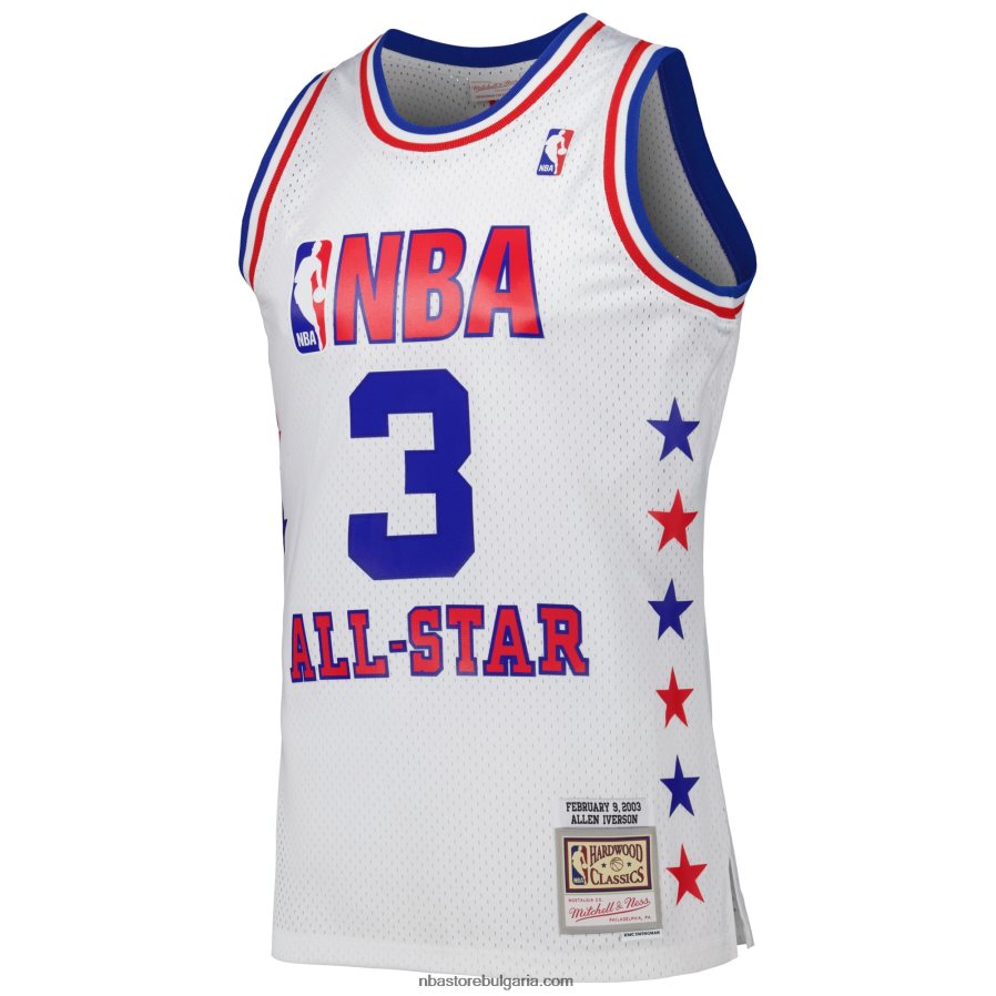 NBA JZ8F02191 източна конференция allen iverson mitchell & ness white 2003 all star game swingman фланелка