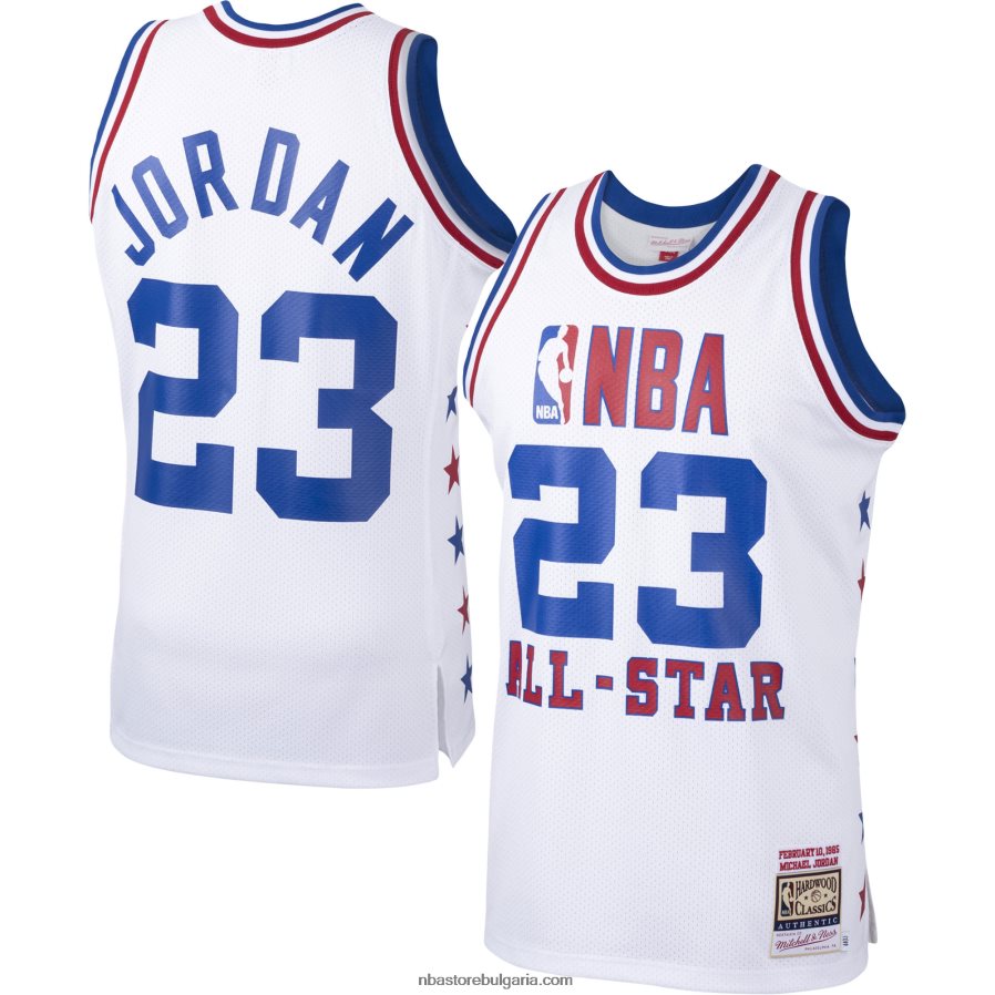 NBA JZ8F022099 източна конференция Майкъл Джордан Мичъл и Нес Уайт 1985 All-Star Game Автентична фланелка