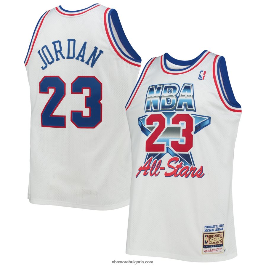 NBA JZ8F022870 източна конференция майкъл джордан бяла класика от твърда дървесина 199game автентично трико