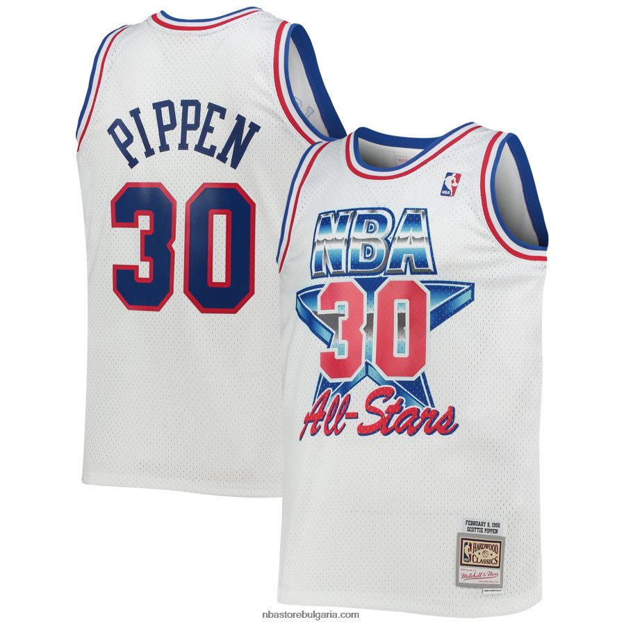 NBA JZ8F024820 източна конференция скоти пипен бяла класика от твърда дървесина 199game фланелка swingman