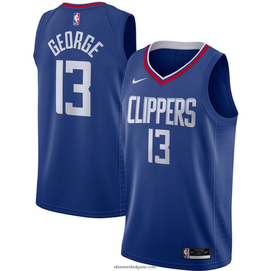 NBA JZ8F0210666 la clippers paul george nike royal swingman jersey