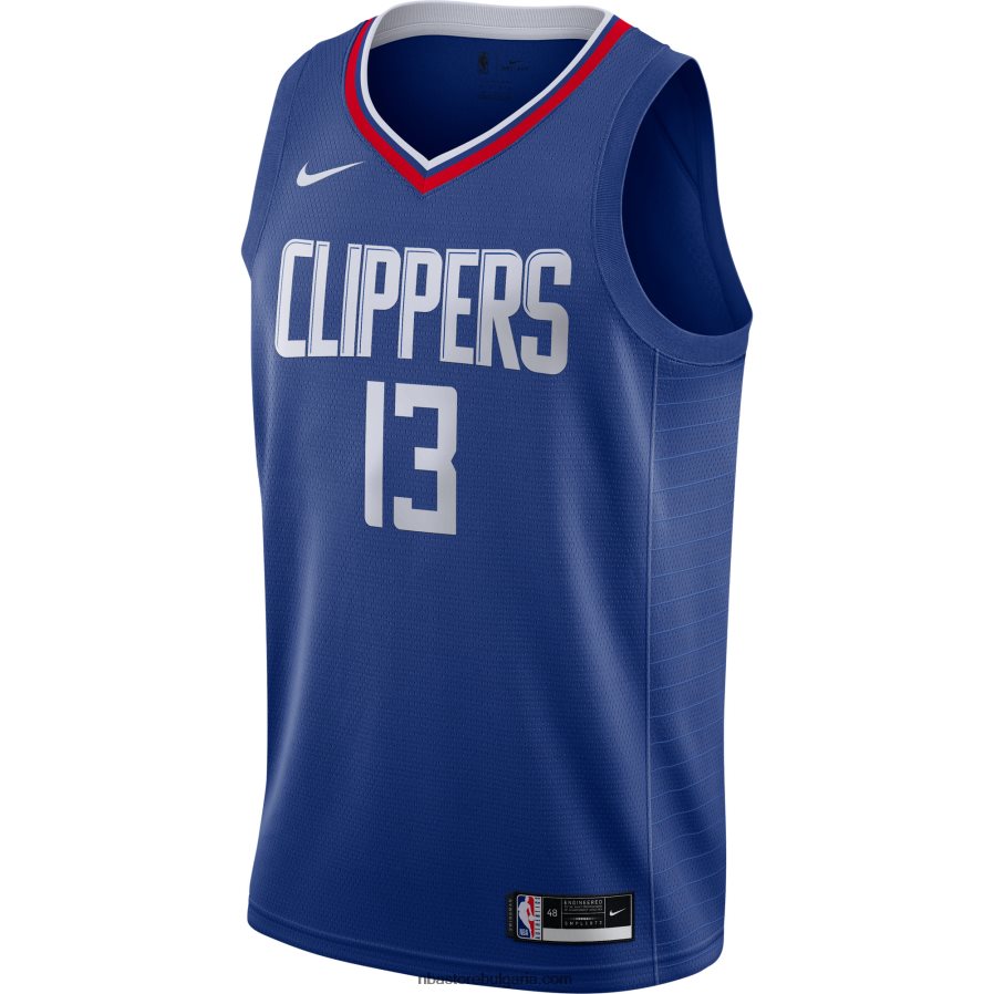 NBA JZ8F0210666 la clippers paul george nike royal swingman jersey